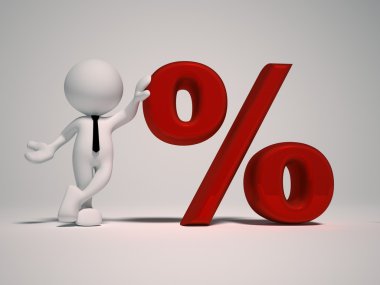 İşadamı işareti yüzde ile