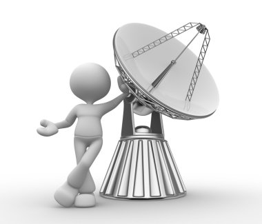 Person with parabolic dish clipart