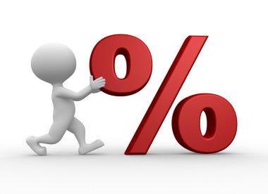 yüzde işareti olan kişi