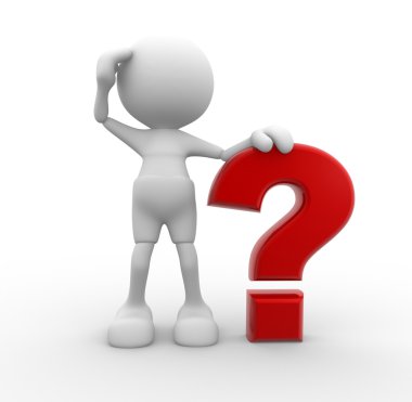 Adam ve bir soru işareti.