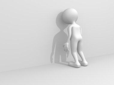 Üzgün insan duvara yaslandı