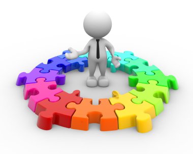 Adam renkli bulmaca grafik tekerlek