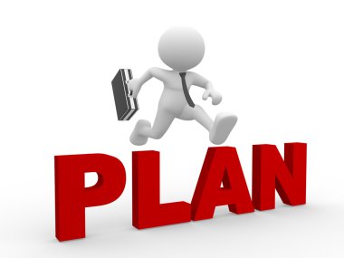 Word planın üstünden atlama işadamı