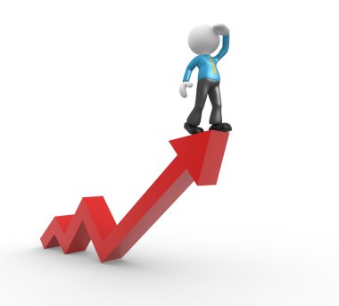 Ok üzerinde duran kişi