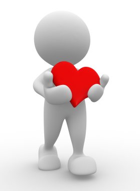 Kırmızı kalp bir adamla
