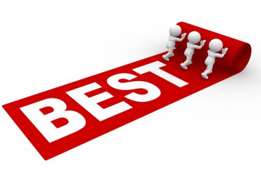 Adam ve bir kırmızı halı