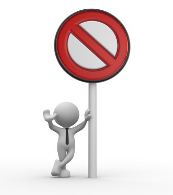 Man with stop sign clipart