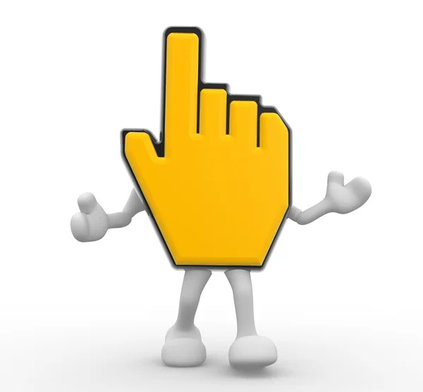 Yellow hand cursor — Stock Photo, Image