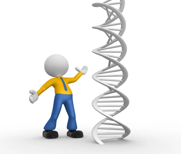 3D man person med Dna-struktur — Stockfoto