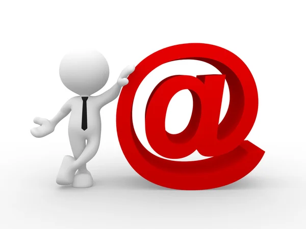 Man and a email symbol — Stock Photo, Image