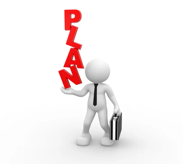 Empresario con palabra PLAN — Foto de Stock