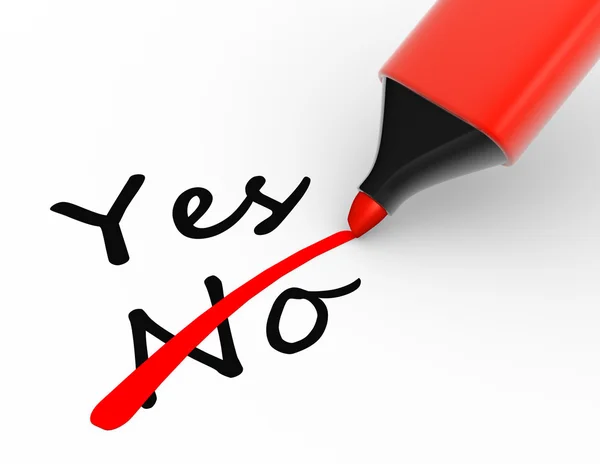 Wahl zwischen Ja und Nein mit einem Marker — Stockfoto