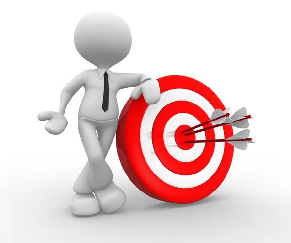 Person with round target — Stock Photo, Image