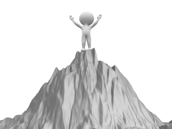 Person on top of mountain — Stock Photo, Image