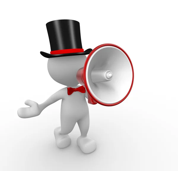 Man with a megaphone — Stock Photo, Image