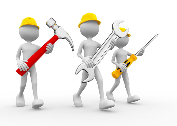 People with tools in hands