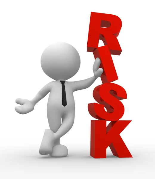 Zakenman en een woord risico — Stockfoto