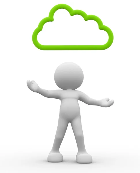 Man with cloud over the head — Stock Photo, Image