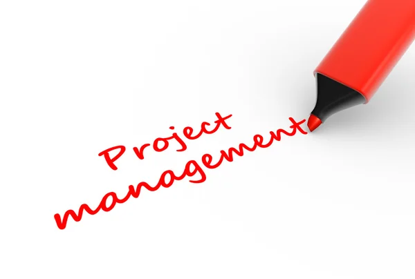 3d marker and project management words — Stock Photo, Image