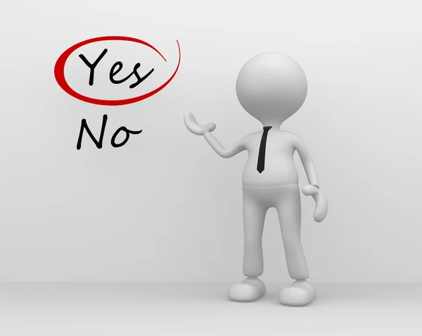 Person choosing between yes and no — Stock Photo, Image