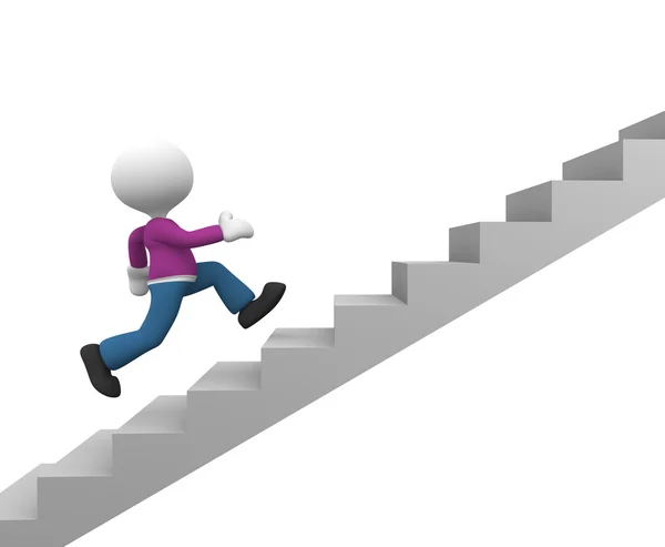 Persona corriendo escaleras — Foto de Stock