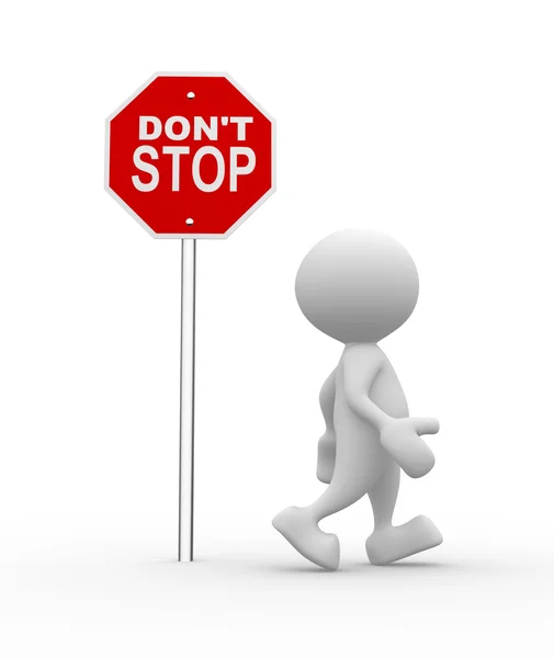 Man met een verkeersbord Don't stop. — Stockfoto