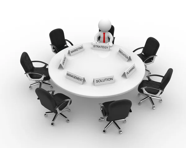 Empresario en mesa de conferencias . — Foto de Stock