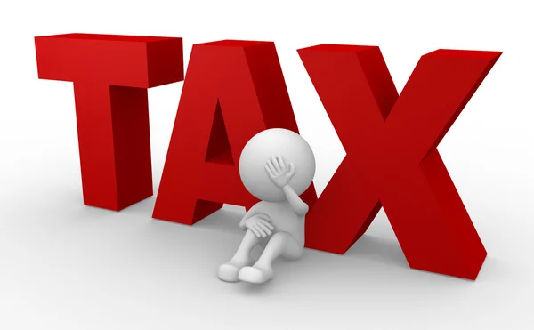 Person and word TAX — Stock Photo, Image