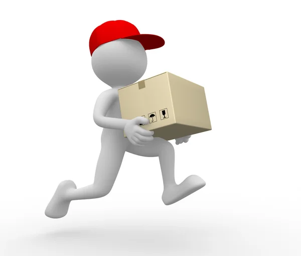 Person running with package — Stock Photo, Image