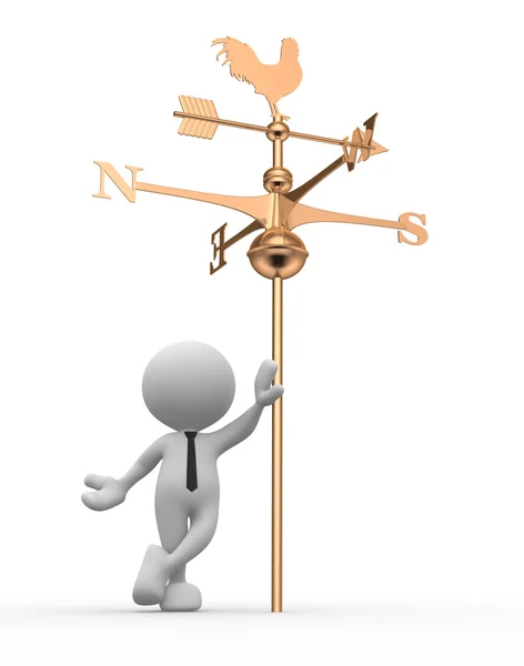 Person with weather vane — Stock Photo, Image