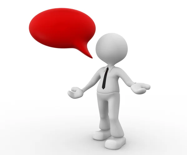 Person with blank speech bubble — Stock Photo, Image