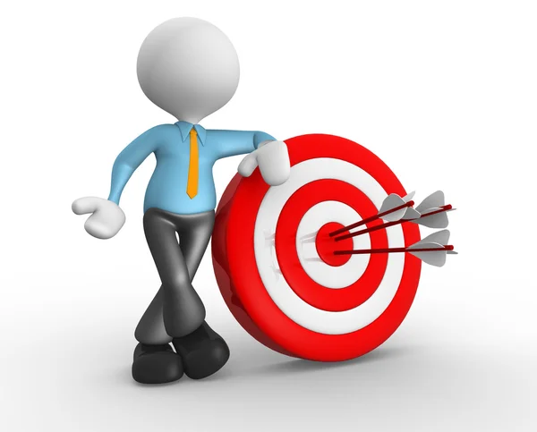 Person with round target — Stock Photo, Image