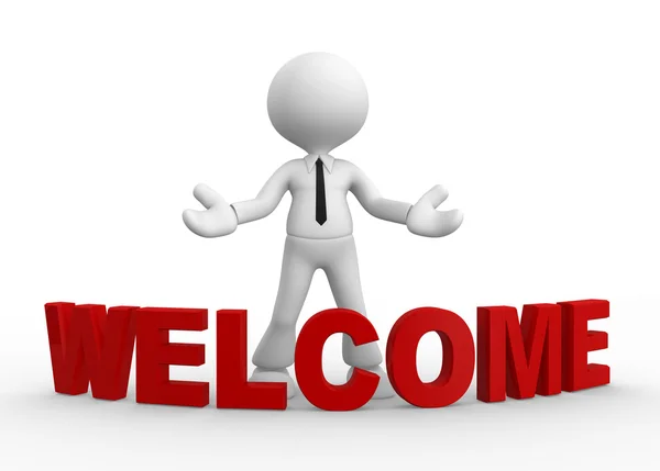 Person with welcome gesture — Stock Photo, Image