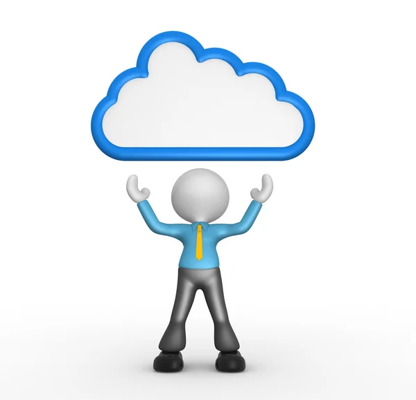 Person with cloud over head — Stock Photo, Image