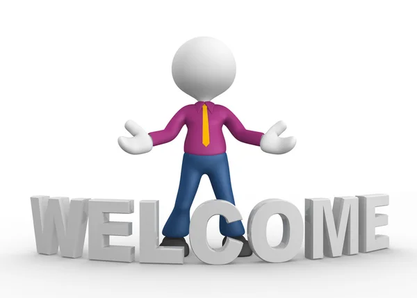 Person with welcome gesture — Stock Photo, Image