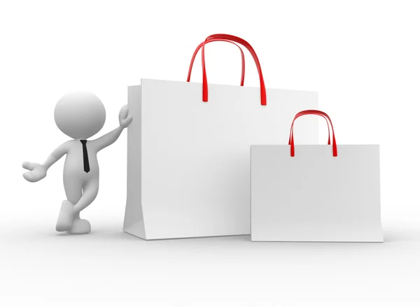 Uomo con shopping bag — Foto Stock