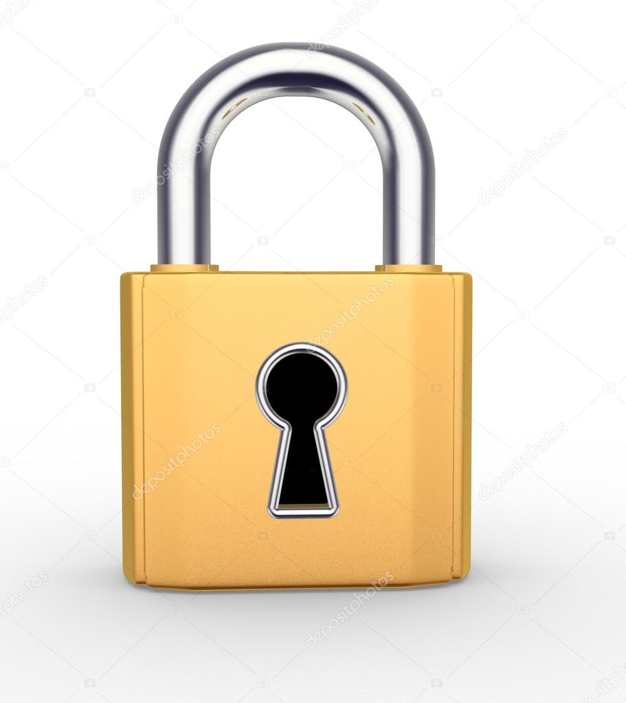 3d padlock with keyhole