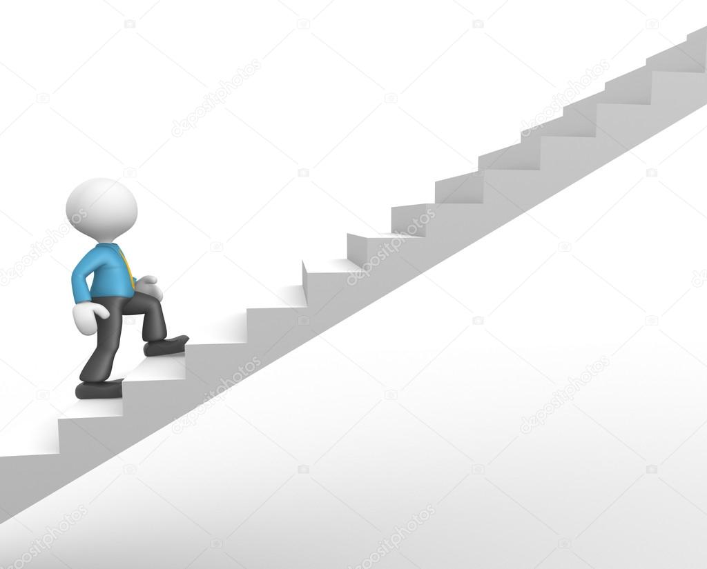 Person climbing stairs