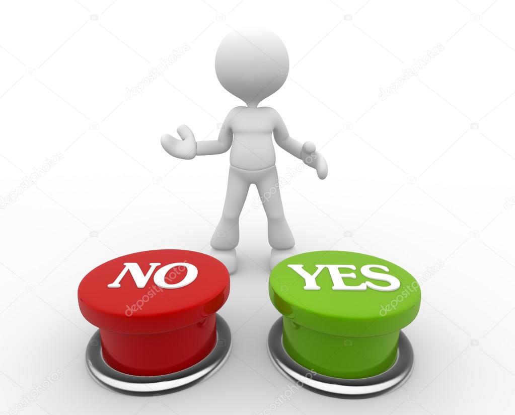 Human choosing between yes or no Stock Photo by ©orlaimagen 62065871