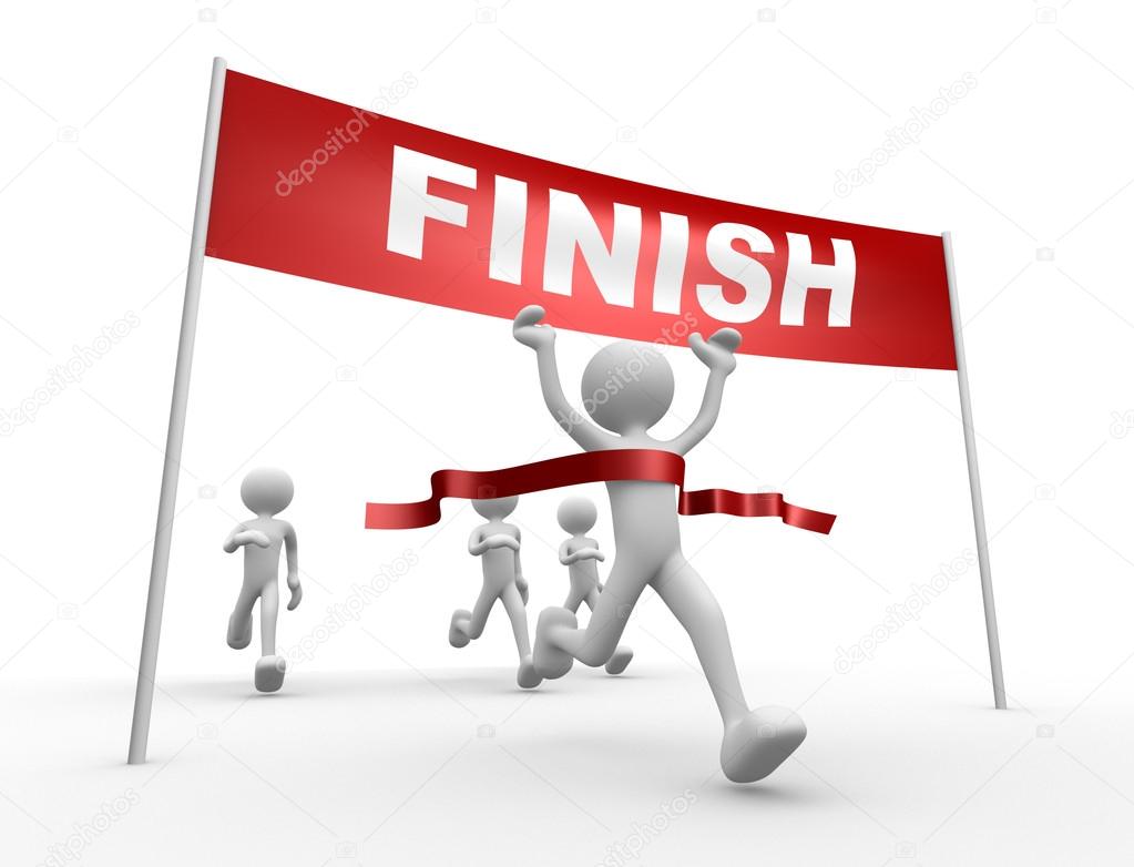 People and finish line