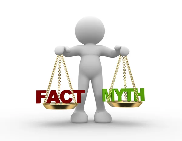 Facts and myth on scale. — Stock Photo, Image