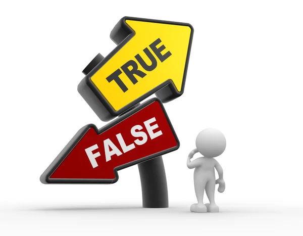 人和定向标志 True 或 false — 图库照片