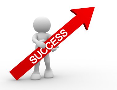 Kişi kırmızı ok ile