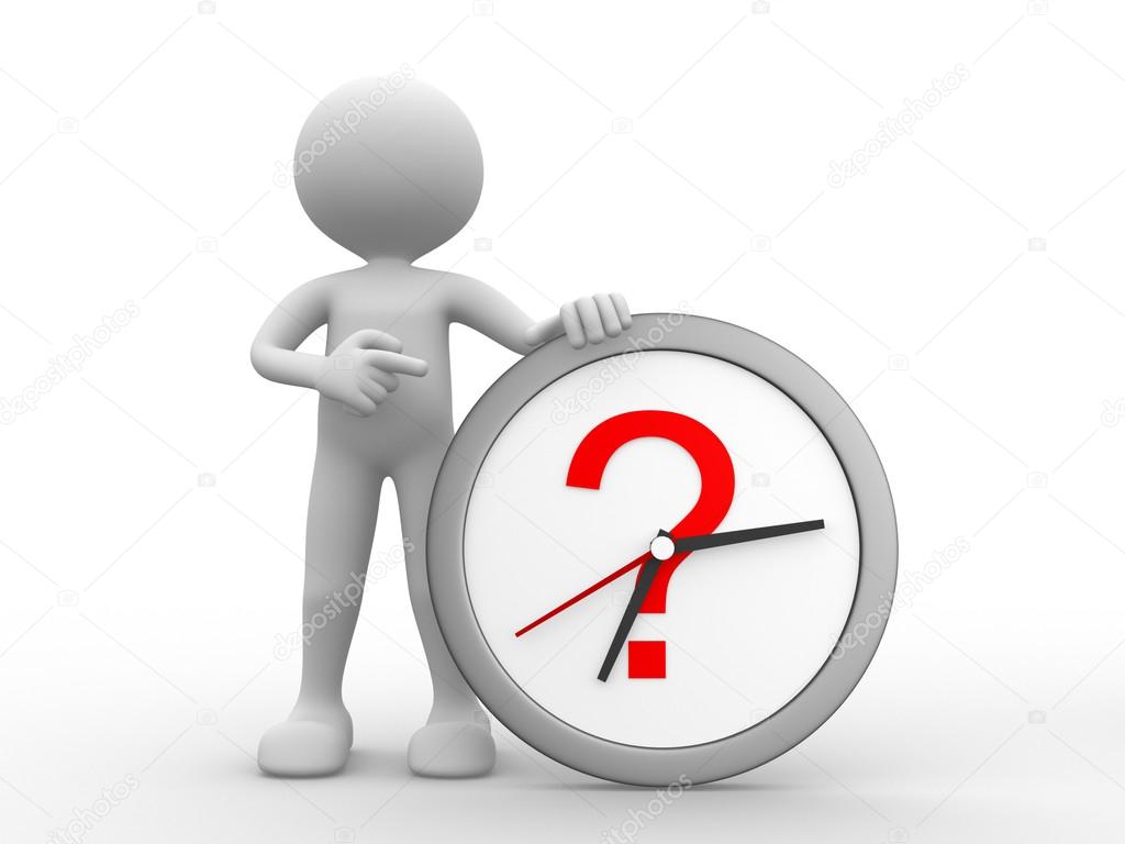 Person with clock and question mark Stock Photo by ©orlaimagen 80947864