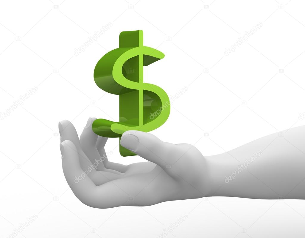 hand and dollar sign