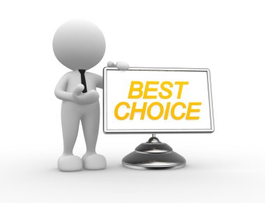 kişi ve monitör ile metin en iyi seçim