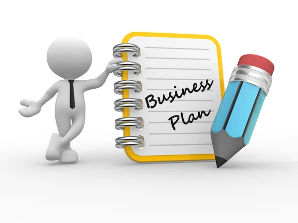 Business plan. Notebook and pencil — Stock Photo, Image