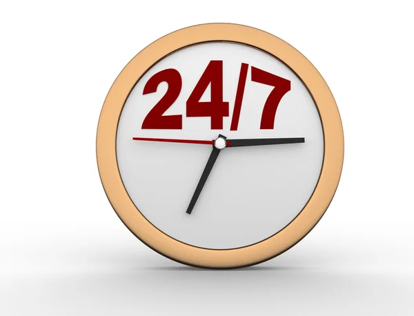 Render 24/7 Clock button — Stock Photo, Image