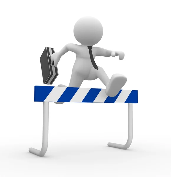 Businessman jump over the barrier. — Stock Photo, Image