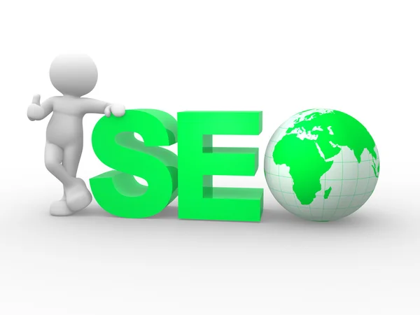 Word "Seo" and earth — Stock Photo, Image